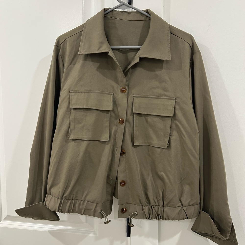 Olive Green Button-Up Jacket
